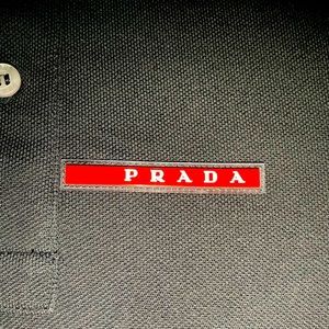 PRADA GOLF SHIRT BLACK W/RED LINNING
